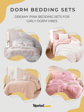 Pink Girly Dorm Bedding Sets