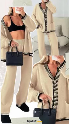 PRETTYGARDEN Women's 2 Piece Outfits Knit Matching Lounge Set