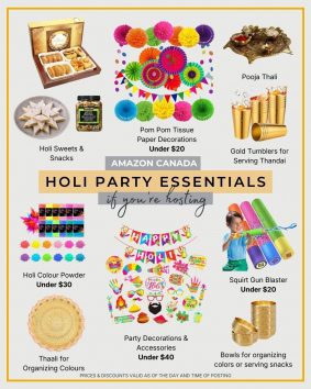 Holi Essentials from Amazon Canada