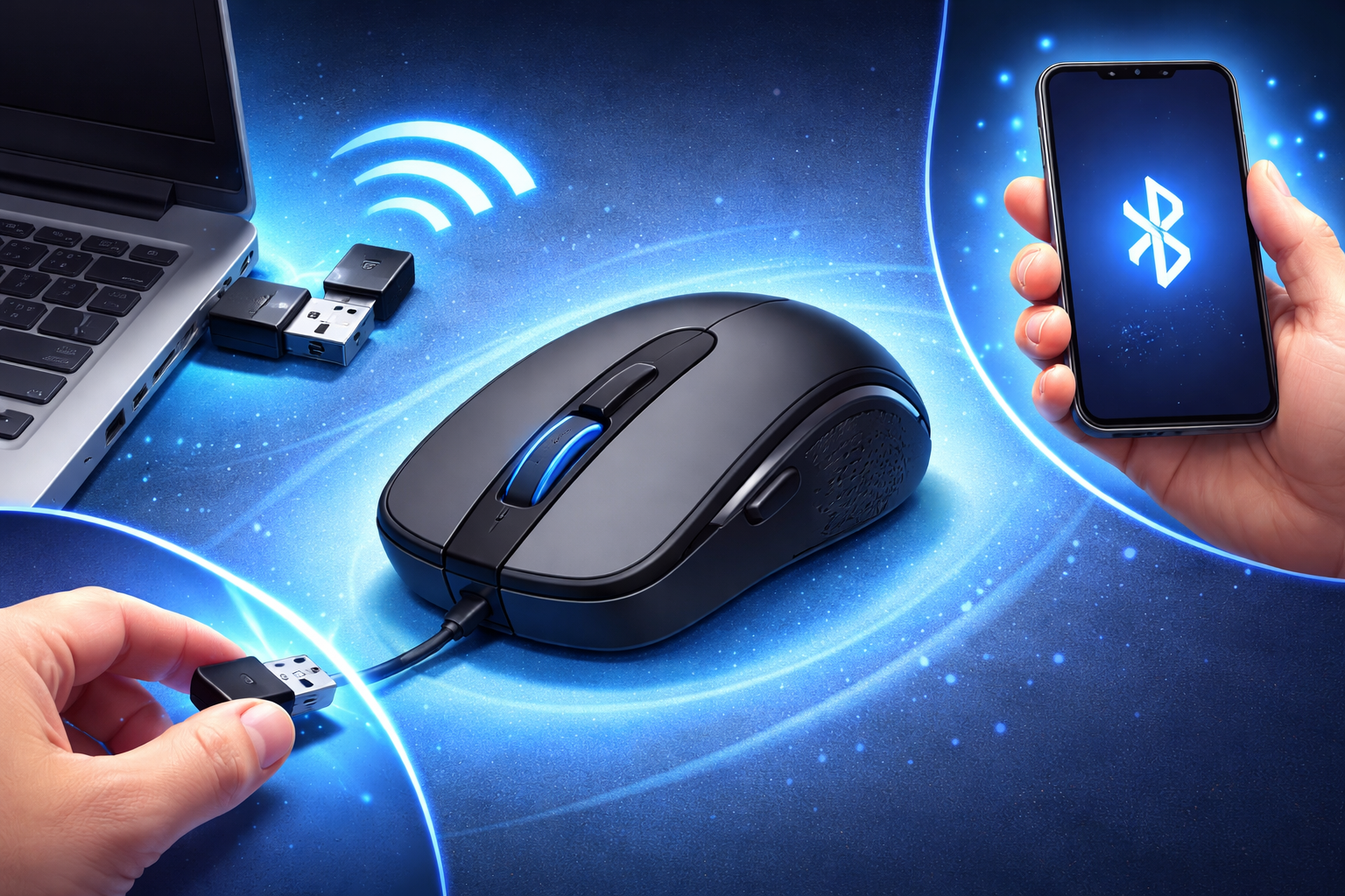 How to Connect a Wireless Mouse (USB or Bluetooth)