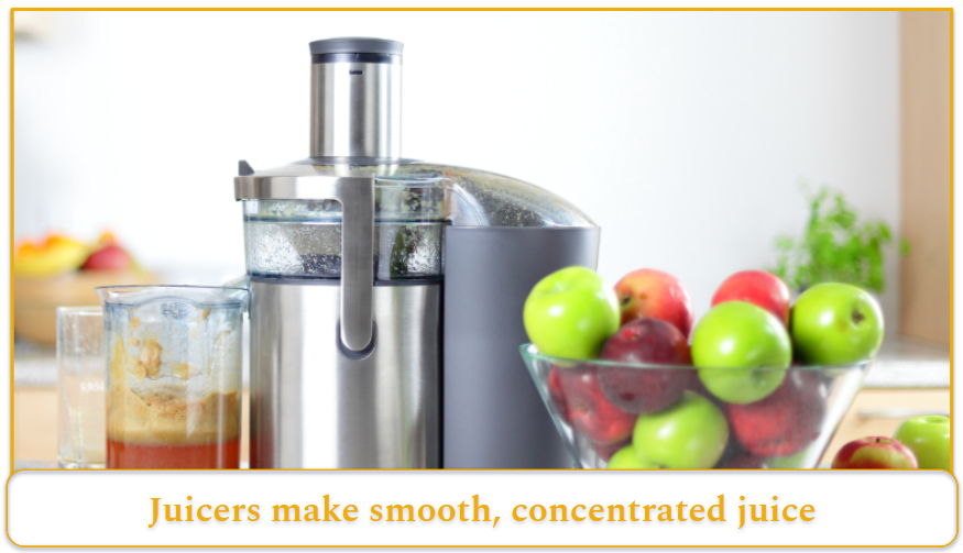 A juicer being used to make apple juice